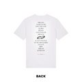 Typh Barrow Dreama t-shirt with album tracklist print, unisex organic cotton
