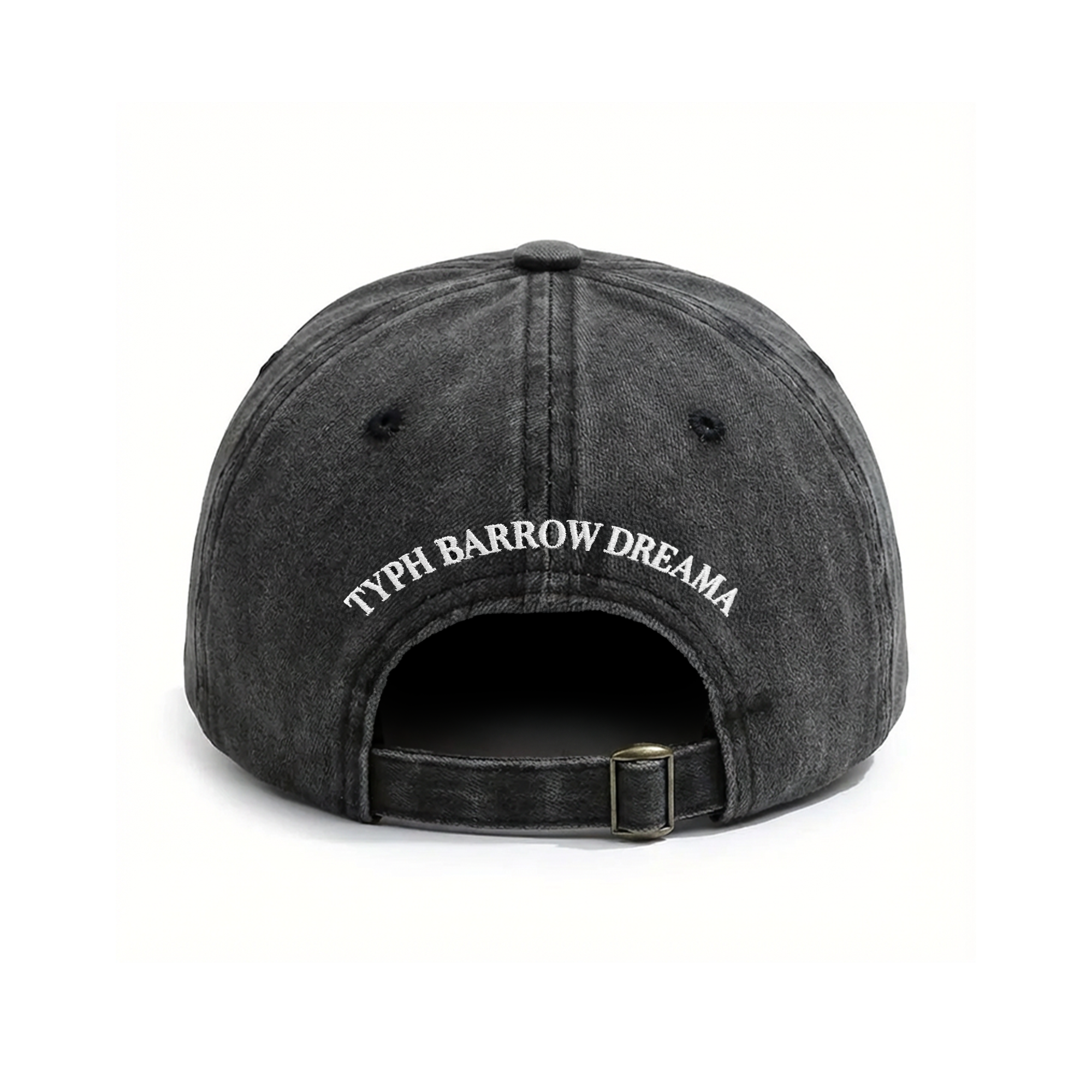 Typh Barrow Dreama cap, vintage black cotton with embroidered logo
